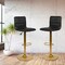 Flash Furniture Black Vinyl Adjustable Barstool with Gold Base, PK2 2-CH-92023-1-BK-G-GG - alternate 1